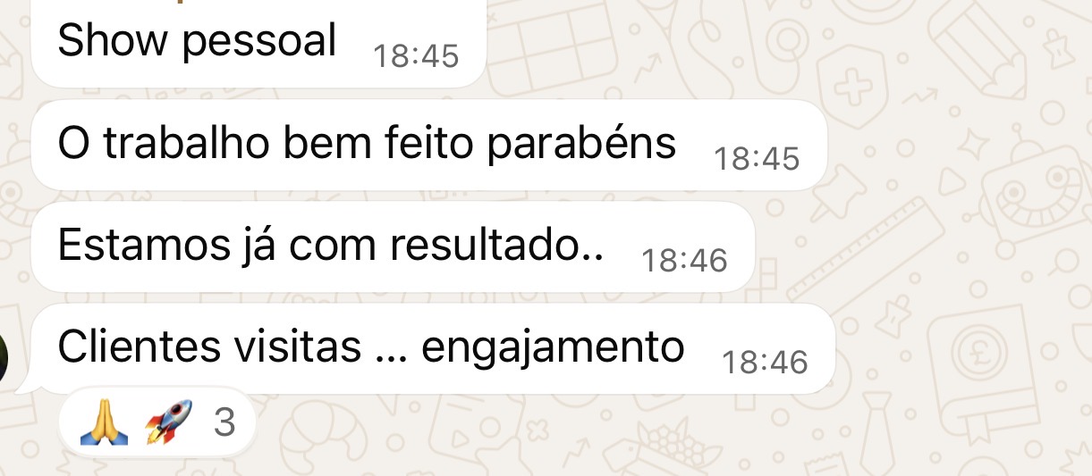 Feedback positivo no WhatsApp